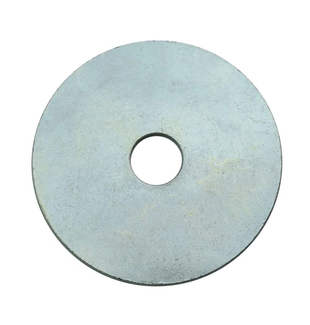 Fender Washers 1/2" x 3" OD Large Size Zinc Plated Finish Low Carbon Steel, Pack of 5 (1/2" x 3")