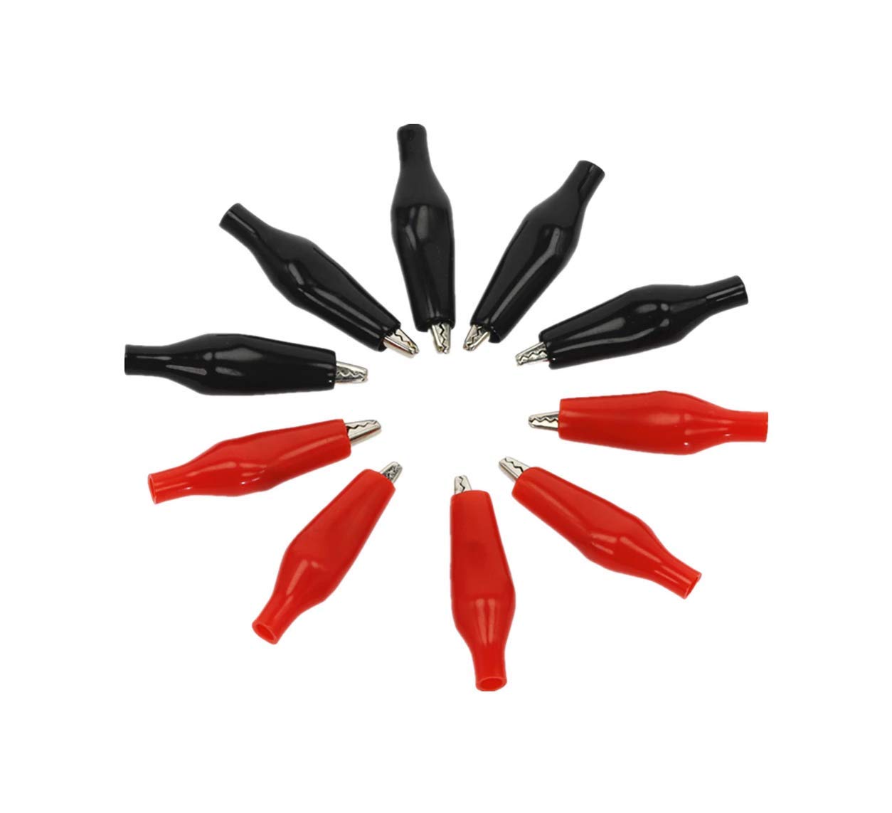 CentIoT - 28 MM Alligator Clip Extra Small size Crocodile clips test leads - 10PCS 5 Red + 5 Black (Soft handle)-picture-13