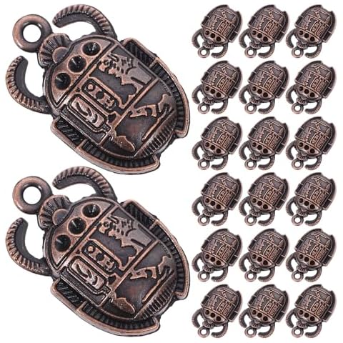 FENICAL 20pcs Vintage Egyptian Scarab Pendant Charms DIY Jewelry Making Accessories for Necklace Bracelet () Cover