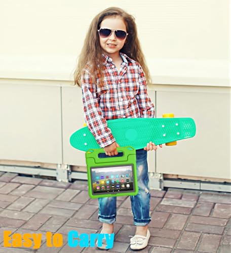 Image of DJ&RPPQ 8in Tablet Case for Kids, Shockproof Kid-Proof Cover for 8 inch Tablet- Green