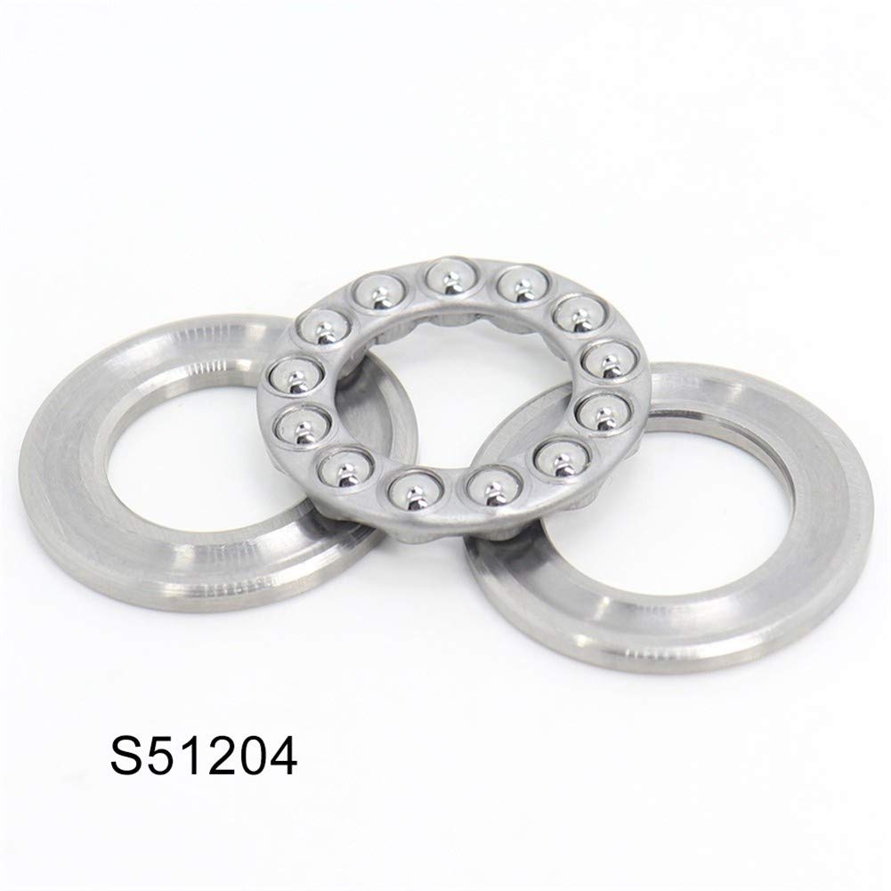 DOLUNTO S51204 Roulement à Billes à Gorge Profonde 20 * 40 * 14 mm (x2) ABEC-1 Thrust INOX S 51204 roulements à Billes