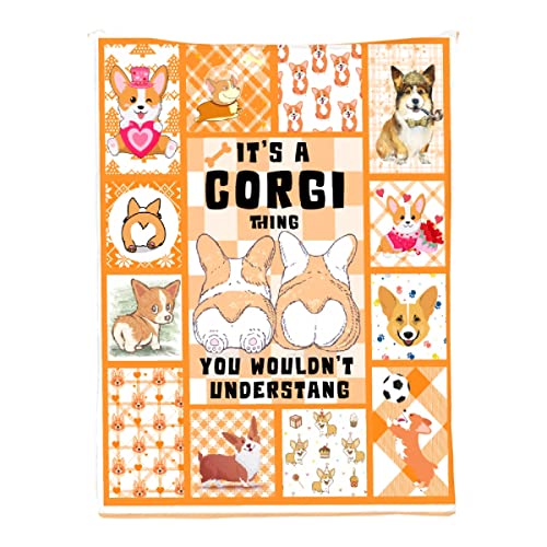 Ottoy It's A Corgi Thing, You Wouldn't Understand Super Soft Micro Fleece Blankets Plush Lightweight Quilt Dual-Sided Decorative Couch, Sofa, Travel, Lap, Bed Throw Blanket,60