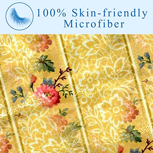 Plaid doux motif floral dore couverture de canapé cocooning