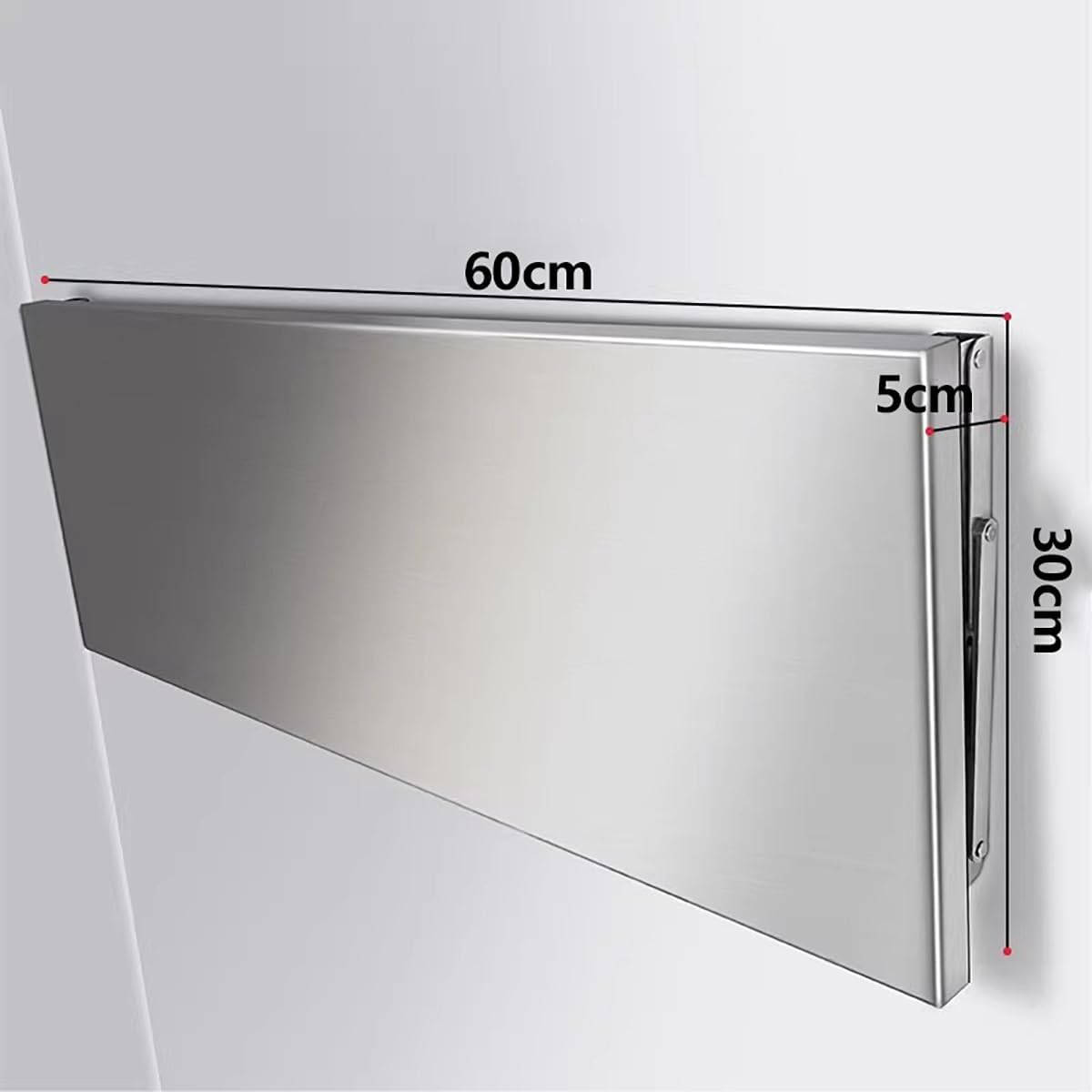 Wall Mounted Folding Table - Stainless Steel Drop Leaf Dining Table for Small Spaces Home Office Garage Basement - Compact 40x30cm Laundry & Utility Table