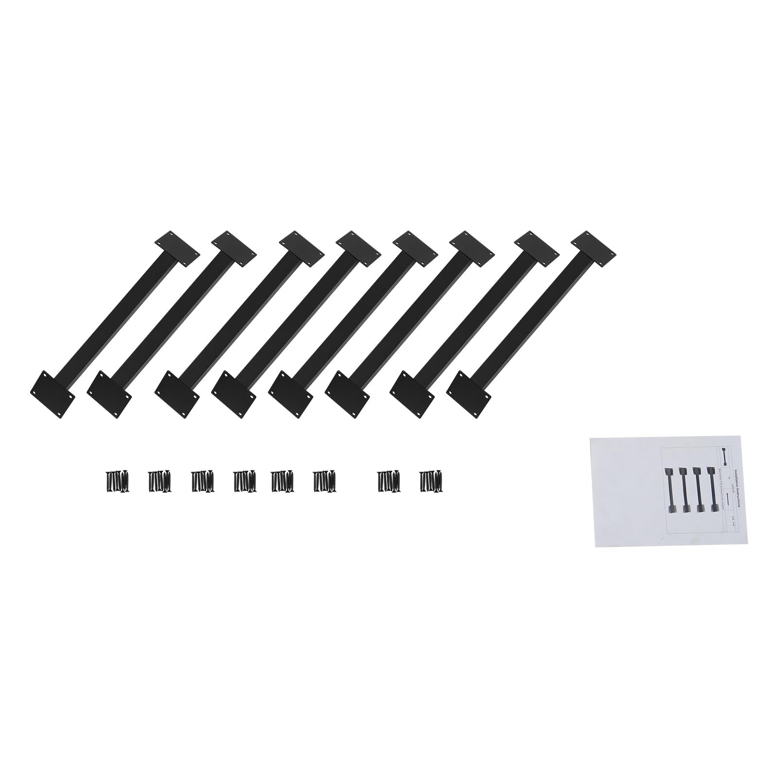 Lot de 8 supports d'angle à 45 degrés, connecteurs de pergola en fer, angle de poutre à 45 degrés, kit de connecteurs de pergola pour tonnelle, terrasse, cabane en bois, noir