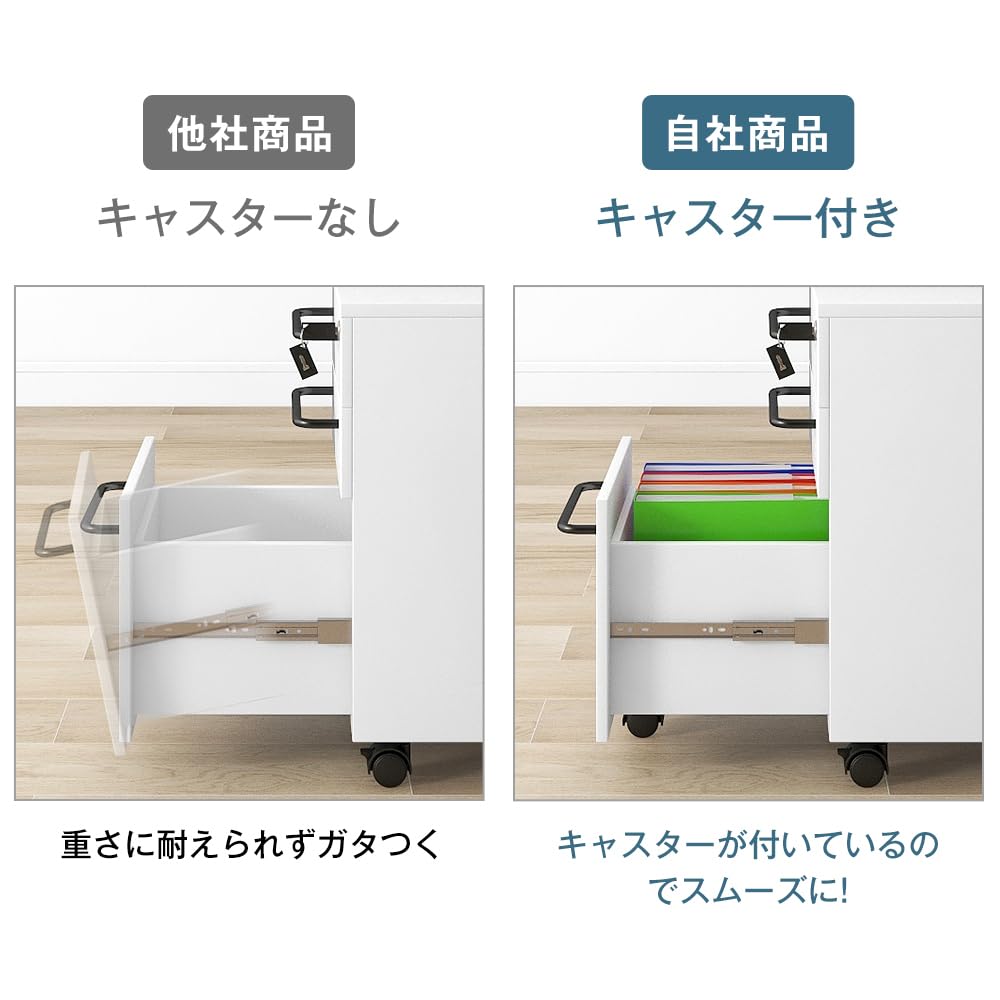 Amazon.co.jp: Kennkari デスクワゴン 3段オールロック オフィス