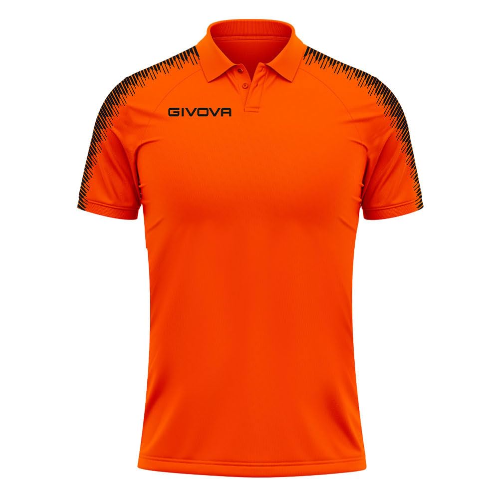 GIVOVA Polo Club, Camisa de Entrenamiento Unisexo, Orange Fluo/Noir,