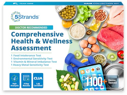 5Strands Food Intolerance Environmental & Heavy Metal Sensitivity and Nutritional Imbalance Test for Adults & Kids 1119 Items Tested Gut Health Test Hair Analysis Results in 4 Days