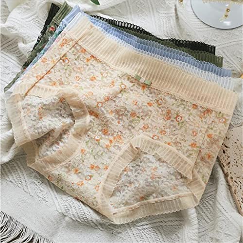 Culotte lingerie sexy taille plus en dentelle florale sans couture lot de 4