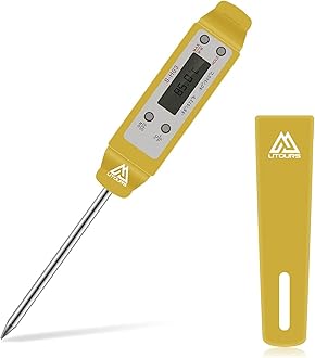 Digital Food Cooking Thermometer, 304 (18/10) Stainless Steel Thermometer Instant Read Meat Thermometer for BBQ Grill Smoker Milk and Water