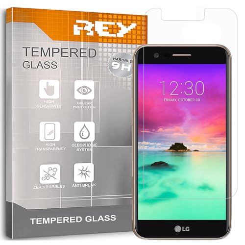 REY Pack 2X Pellicola salvaschermo per LG K10 2017, Vetro temperato, di qualità Premium