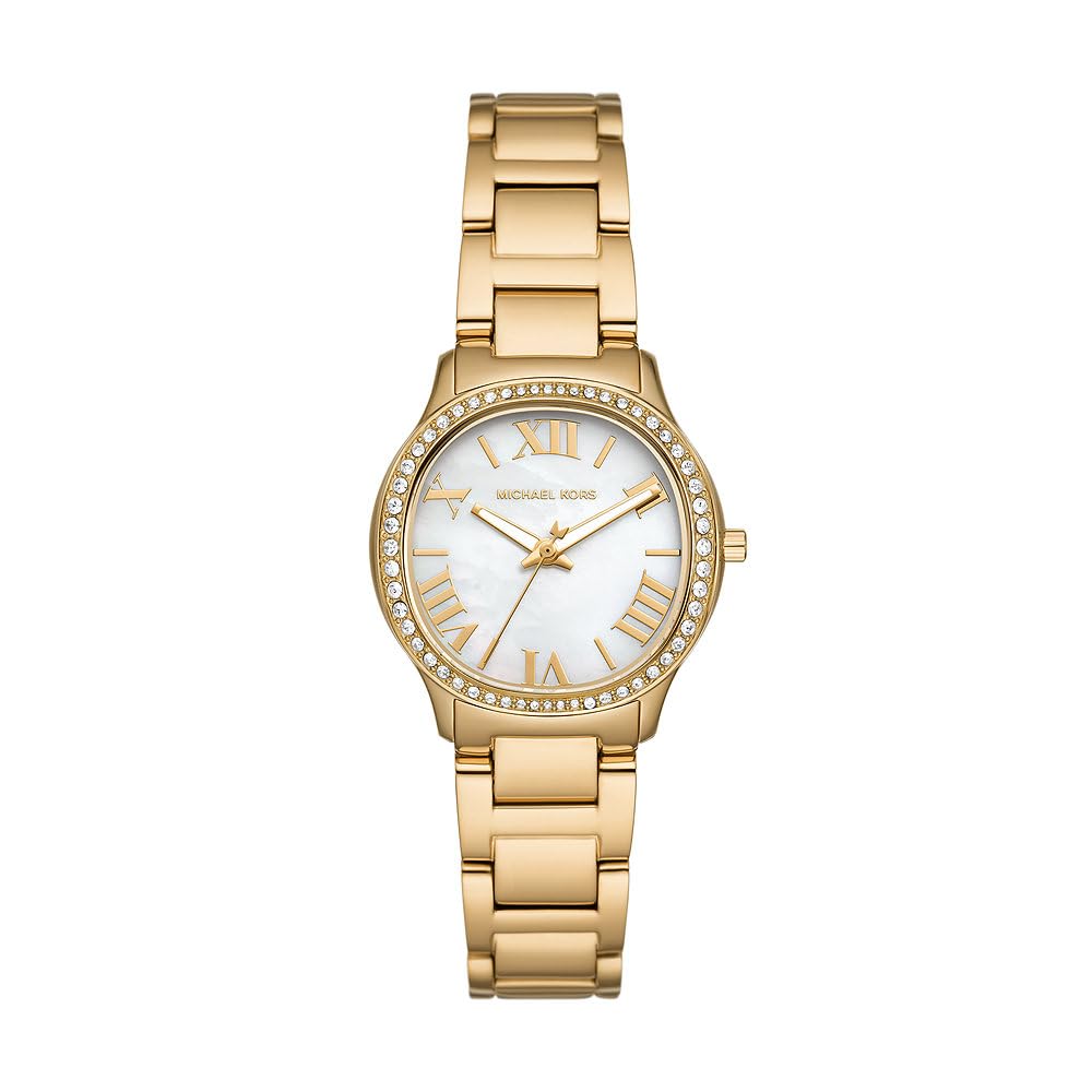 Michael Kors Sage Reloj para Mujer, Movimiento de Cuarzo con Correa de Acero Inoxidable o Piel