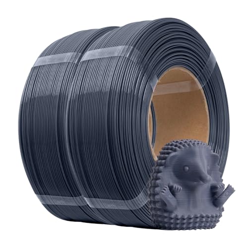 Image of eSUN PLA+ Refilament 1.75mm, 3D Printer Refill PLA Plus, 1KG per Roll, 2 Rolls Spoolless 3D Printing Filament for 3D Printers,Grey