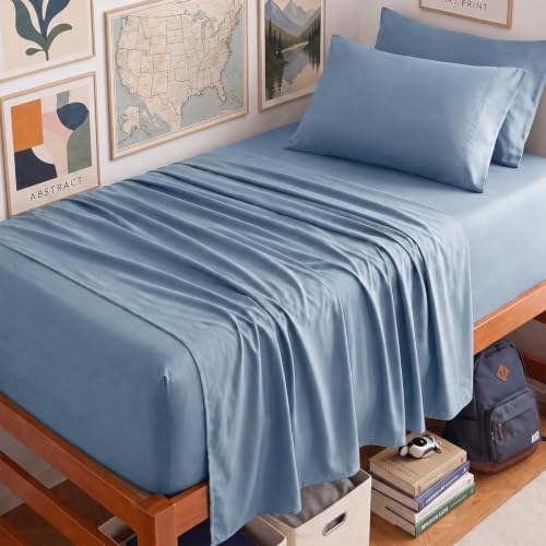 Image of CozyLux 4-Piece Twin XL Sheets, Fits 18-21 Inch Mattresses, Oeko-TEX