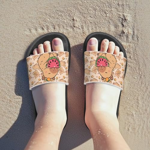 Image of Unisex Slides for Girls Boys Comfortable Slippers Slides Non-slip Shower Shoes House Fashion Thick for Indoor & Outdoor Gifts
