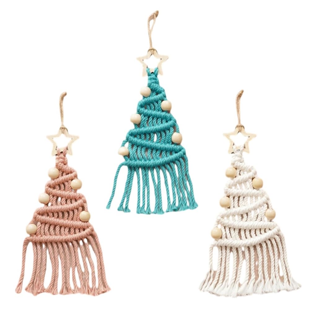 Osmond Christmas Tree Lace Knitted Decoration DIY Christmas Tree Woven Decoration Bohemian Style Woven Ornaments B