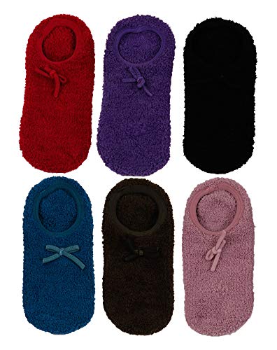 2ND DATE Women's Winter Fuzzy Slipper Socks-BOAT1-Pack of 6