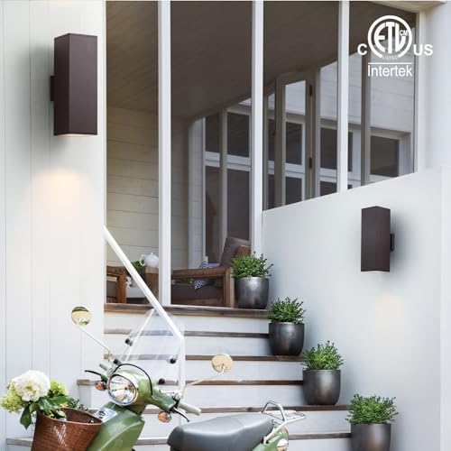 Image of mirrea 18 inch Modern Outdoor Porch Light, 2 Lights, Oil Rubbed Bronze, 2 Pack