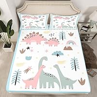 UOMNY Set Biancheria Letto Culla 3 Pezzi Dinosauro Spazio - Lenzuolo Con Angoli, Trapunta, Federa