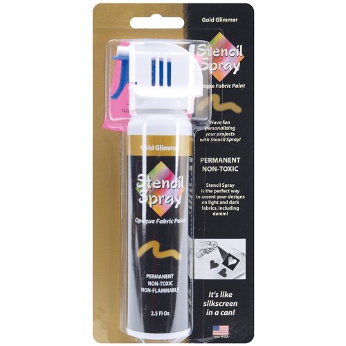 Deval Simply Spray 2-1/2-Ounce Stencil Spray Opaque Fabric Paint, Gold Glimmer