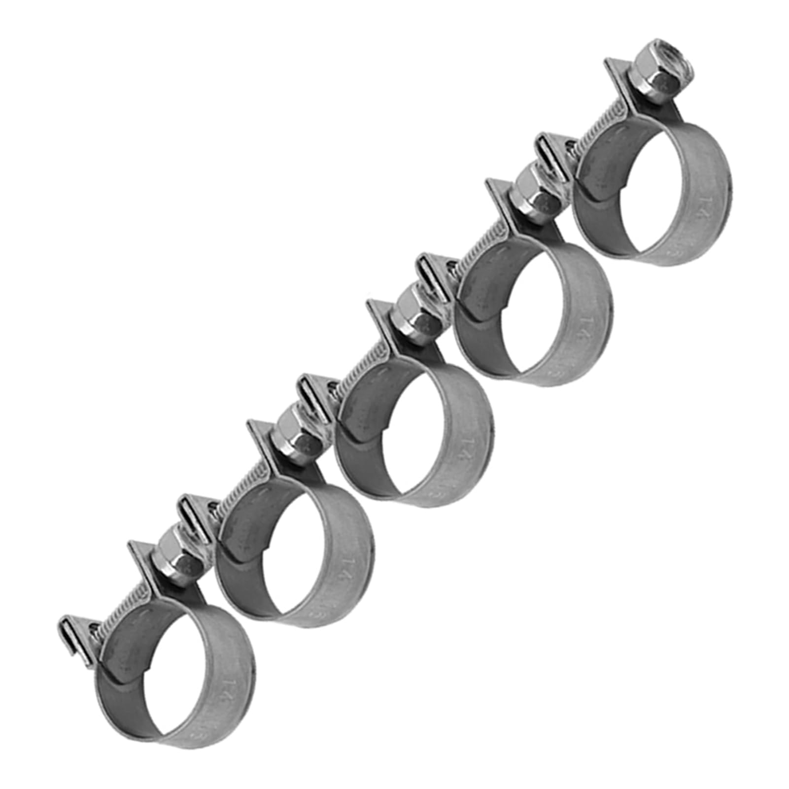Yctze 10-teiliges Edelstahl-Schlauchschellen-Set mit Verstellbarem Durchmesser für Kraftstoff-, Wasser- und Luftschläuche in den Größen 6 Mm Bis 20 Mm (14–16)