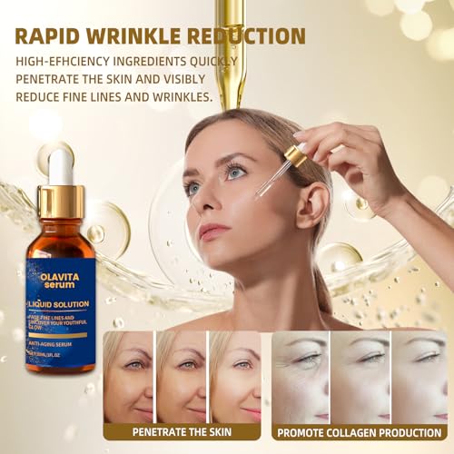 Olavita Serum, Olavita Liquid Solution Anti Aging Serum, Vitamin C & E Serum, Promotes Skin Collagen Production, smoothes wrinkles and fine lines (2PCS)
