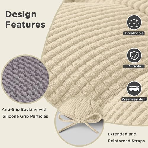 Image of AddGrace Chair Cushions for Dining Chairs Soft Kitchen Seat Cushions 18 inch x 18 inch x 3 inch Non-Slip Seat Pads White Set of 4