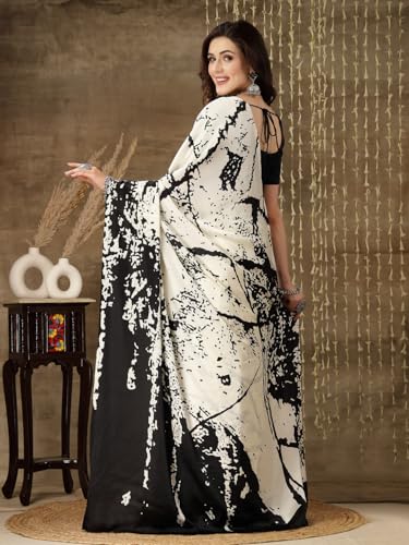 Image of Stylum Women's Tie & Dye Print Satin Saree