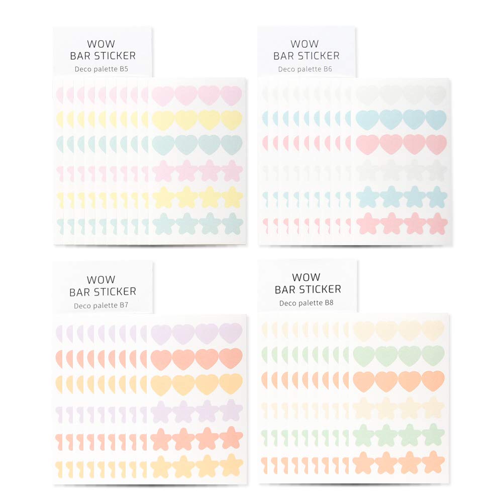 Monolike Wow Bar Sticker Deco Palette E Set - Mini Size Cute Stickers, Square Stickers