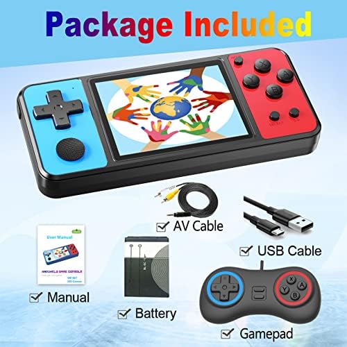 ZHISHAN Handheld Game Console for Kids with 3.0" Screen Handheld Gamepad & AV Output Built in 270 Classic Retro Video Games Portable Gaming Player Toy for Children Birthday (Black)