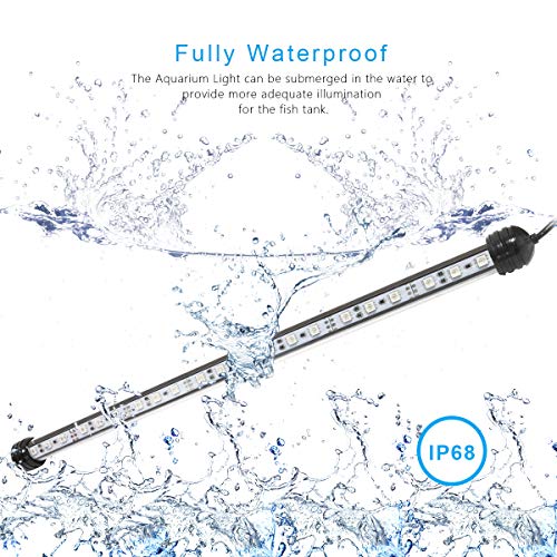 MingDak LED Aquarium Fish Light - Remote Control Flexible Dimmable LED Fish Tank Light,IP68 Waterproof Submersible Crystal Glass Marine Light - 21 LEDs 15 Inches - Thumbnail 3