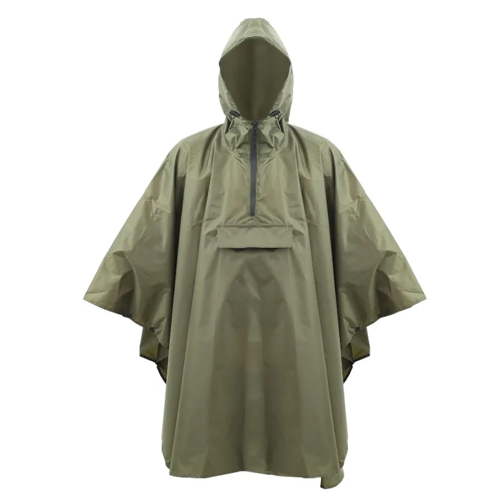 Poncho Antipioggia for Esterni, Escursionismo, Alpinismo, Campeggio, Equitazione, Tasca con Mezza Cerniera, Mantello con Cappuccio