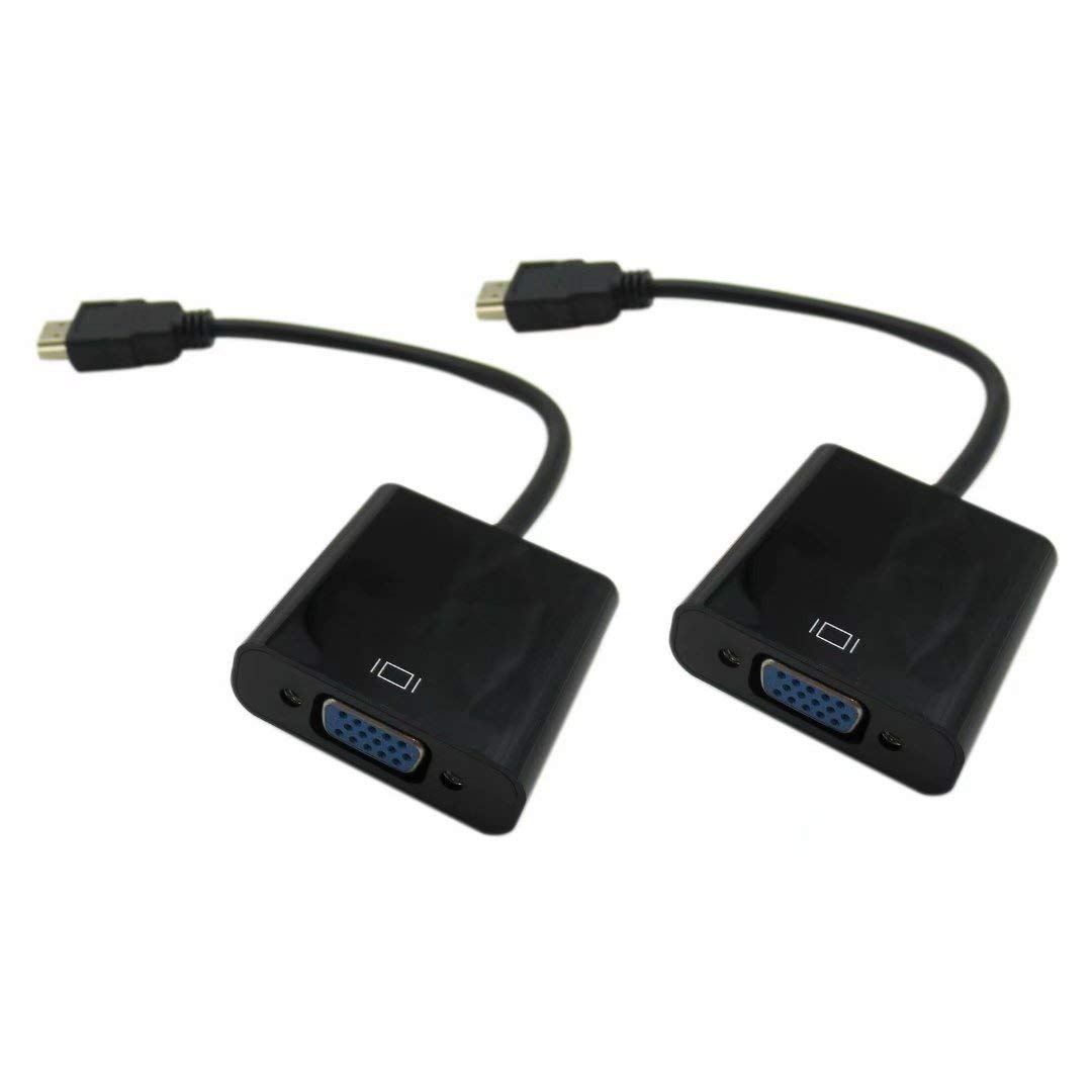 USonline911 2Pcs 1080P HDMI Male to VGA Female Video Cable Cord Converter Adapter for PC Monitor