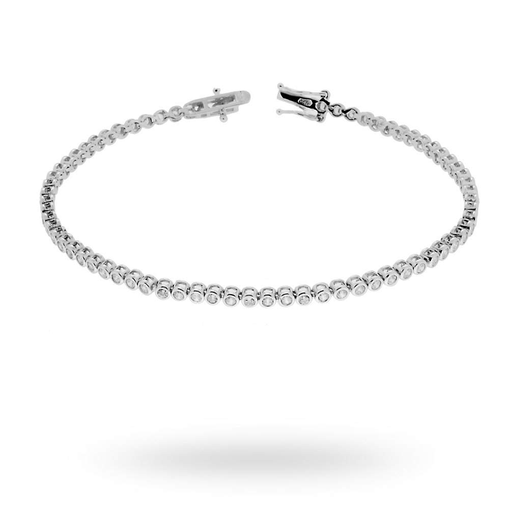 Bracciale Tennis 19 CM Modello CIPOLLINA Argento 925% E ZIRCONI 2 MM