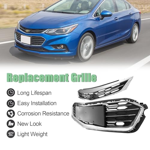 Image of Front Hood Bumper Grill For Chevy Cruze Upper Lower Mesh Grille Replacement 2016 2017 2018