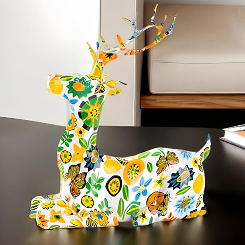 Sculpture décorative des cerfs statue animale rustique en résine de maison - 4