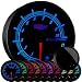 GlowShift Elite 10 Color 10,000 RPM Tachometer Gauge - Includes Shift Light - Mounts in Custom Dashboard - For 1-10 Cylinder Gas Powered Engines - Black Dial - Tinted Lens - Peak Recall - 3-3/4" 95mm