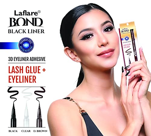 Laflare EABL-DARKBROWN Bond 3D Eyeliner Adhesive Lash Glue + Eyeliner, Quick Drying, Long Lasting, Drawing Smoothly, Vegan, Gluten Free Liner Style Adhesive thumb #3