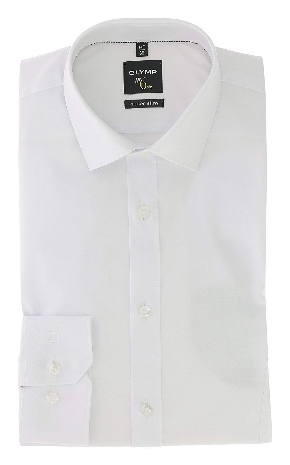 Olymp shirt no 6 six, super slim urban Kent, stretch longarms, with panel seams - White - 40