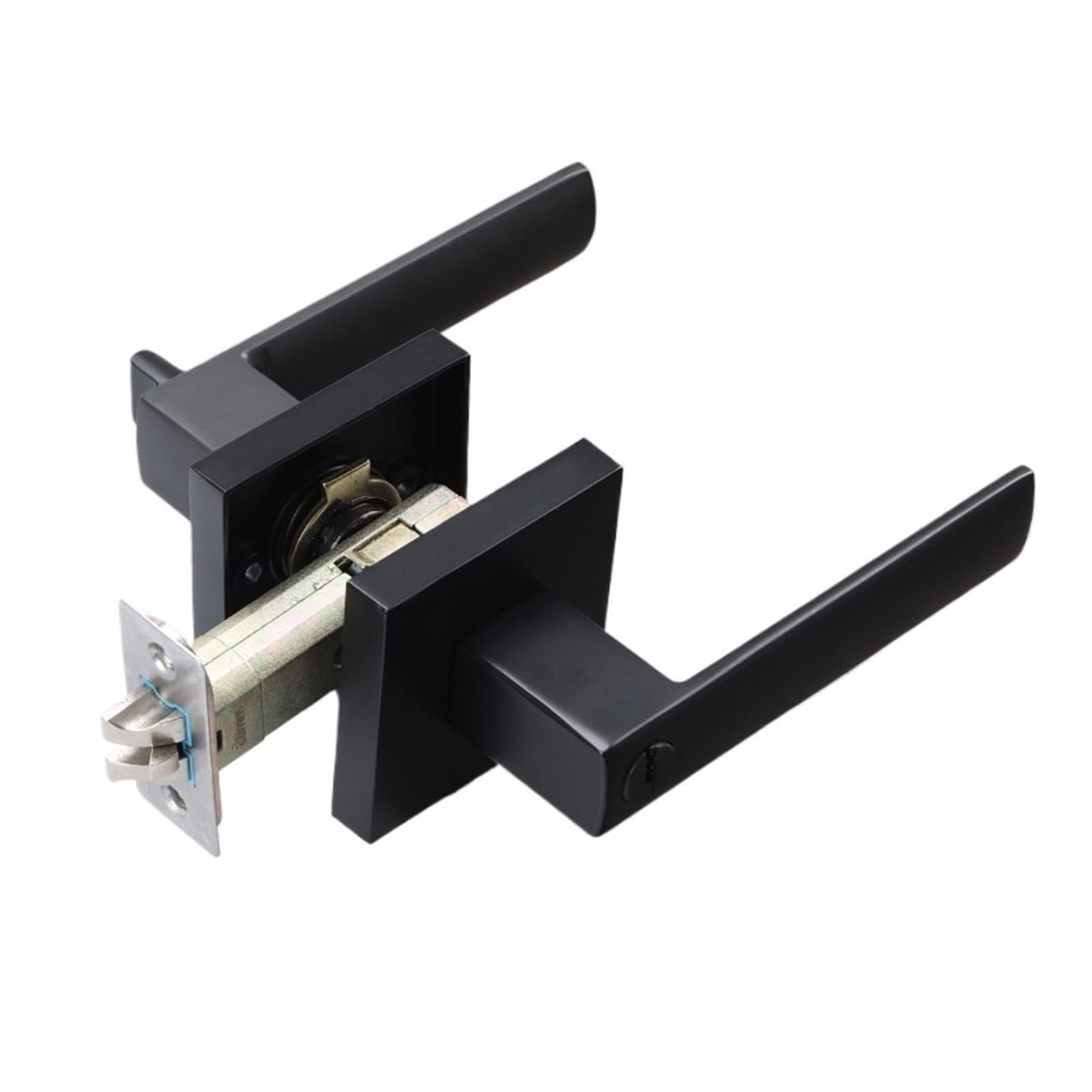 NYRXRYTCA American Three-Pole Lock Hotel Bathroom Door Lock Bedroom Privacy Lock Three-Pole Handle Lock Ball Lock(Asia Black BK without key)