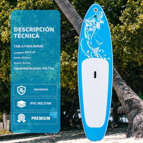 Miniatura 2 de Feath-R-Lite Stand Up Paddle Surfboard, Sup Hinchable, Blow Up Paddleboard Para Adultos Y Jóvenes 10 5 Azul