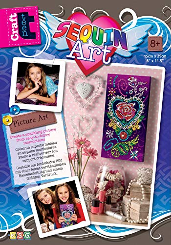 Sequin Art Craft Teen Rose Sparkling Arts & Crafts Picture Kit