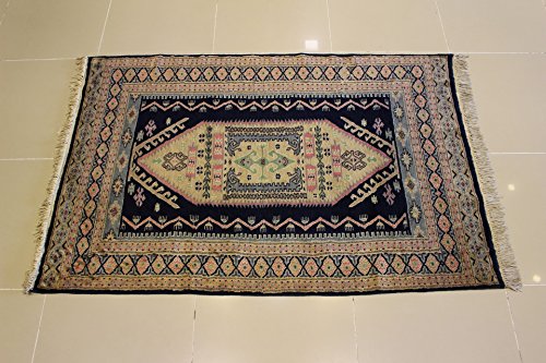 3'11 X 5'11 Caucasian Area Rug With Wool Pile - | A 4X6 Small Rug | An Authentic Hand Knotted Caucasian Design Rug #TOP1