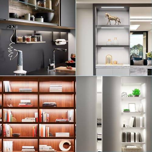 JUSJUBR Black Shell Display Case Lights, LED Lights for Display Case with Memory Function, 4x12 Inch Bookshelf Lighting, LED Cabinet Lights for Shelf, Cold White 6000K by JUSJUBR - Image 4