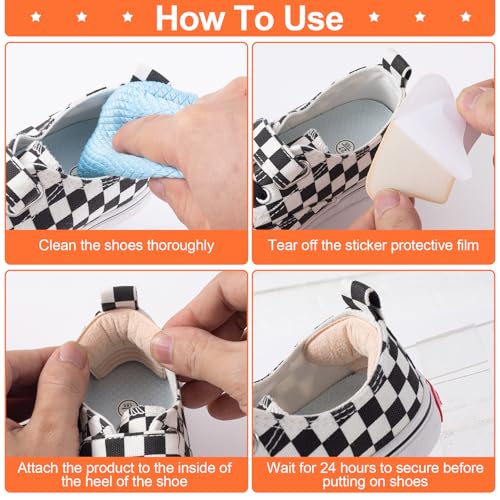 Image of Joez Wonderful 3 Pairs Kids Heel Pads for Shoes Too Big, Self-Adhesive Grips Liner for Loose Shoe, Non-Slip Soft Shoe Filler Inserts Cushion for Toddlers Girls Boys (Beige)