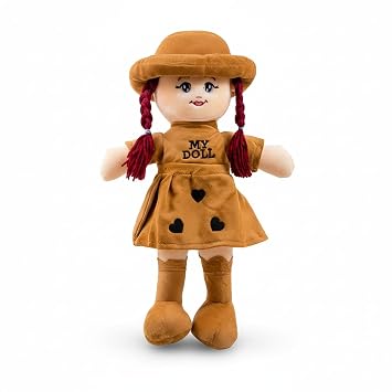 Soft Plush Doll Toy | Super Soft Fabric Stuffed Doll | Lightweight Fiber Filled Decorative Soft Toy | Multicolor Design (Brown, 45CM)
