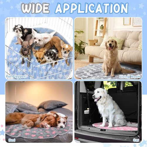 image for Hahafelt 4 Pcs Round Whelping Pee Pads Washable for Dogs Waterproof Pe