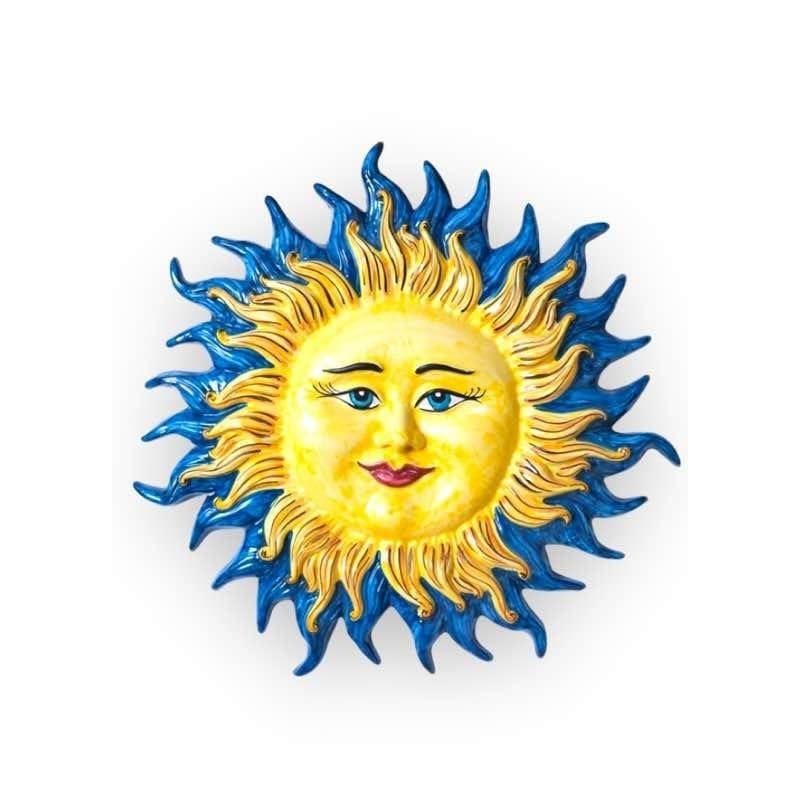 Céramique sicilienne Soleil de Feu bleu cobalt SICILIA BEDDA CAPACI 40 cm