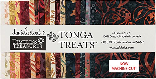 Tonga Treats Batiks Fireside Minis 40 5-inch Squares Charm Pack Timeless Treasures Fabrics