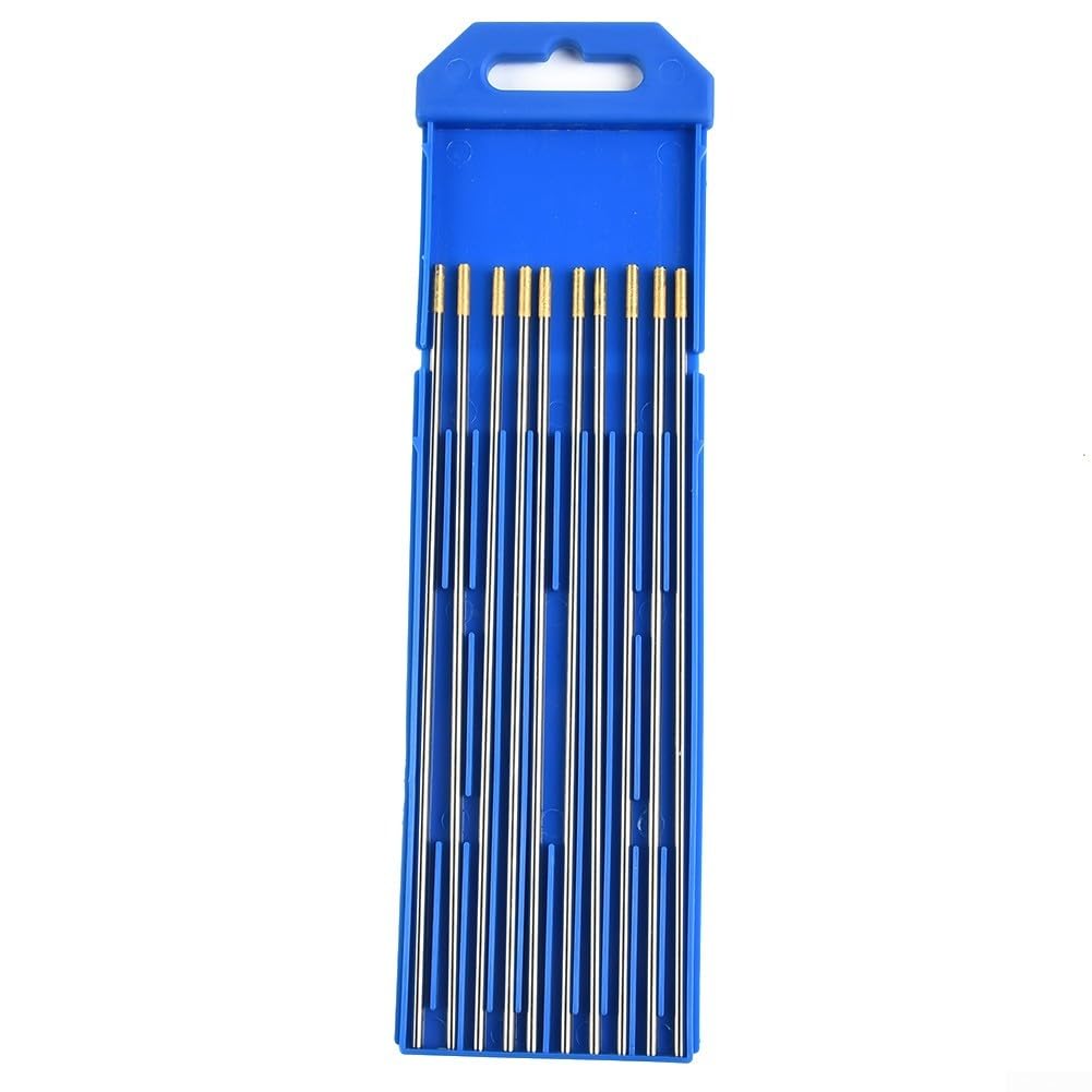 Wolframelektrode Gold Wolfram Elektrode WL15 für Edelstahl 10 Stück, ausgezeichneter Start (2,4 x 150 mm)